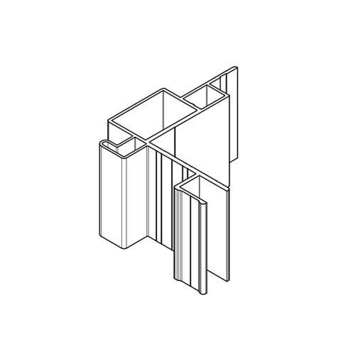 Front pillar Al, natural, 155x174x35mm, L=3300mm